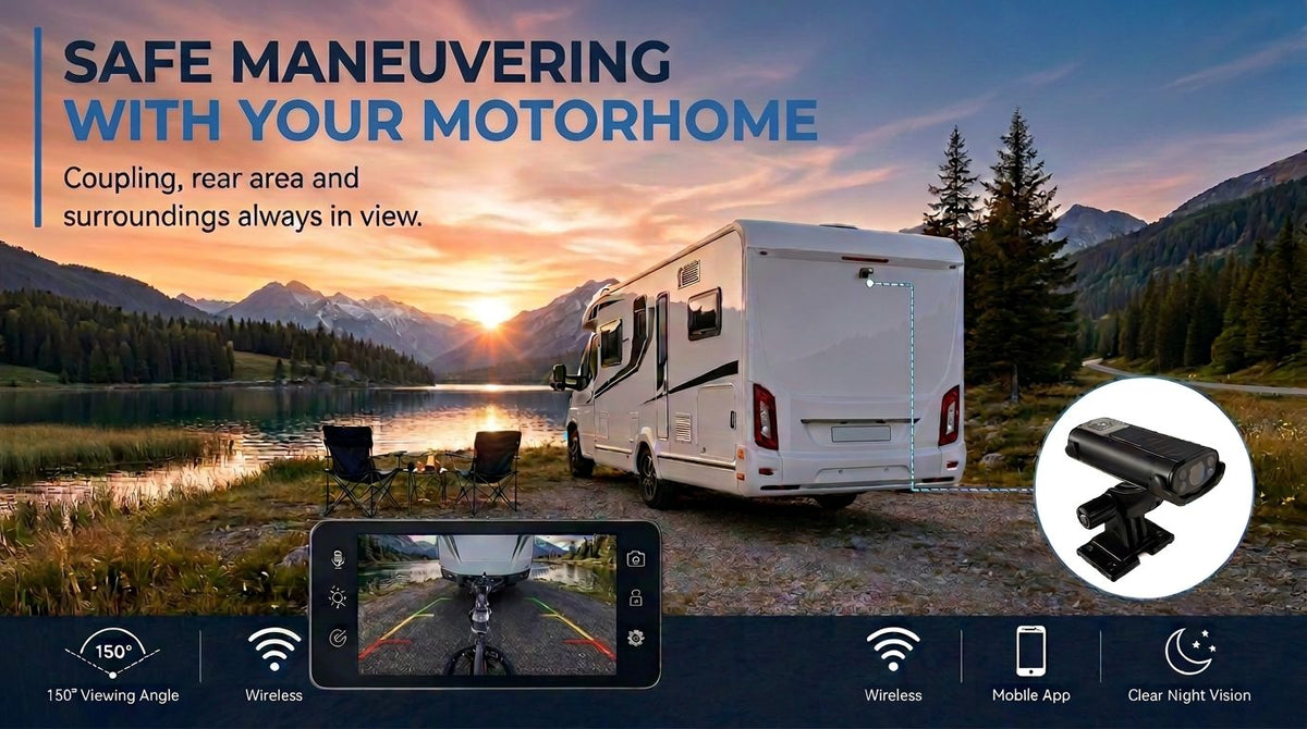 Backing up an RV with TrailView live view